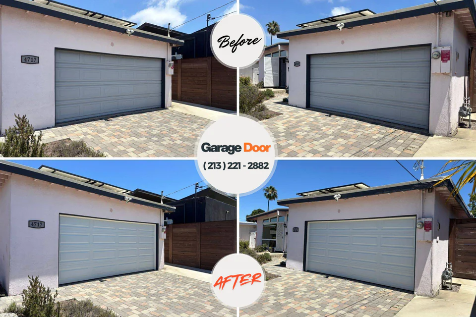 Before and after: garage door repair Linn County